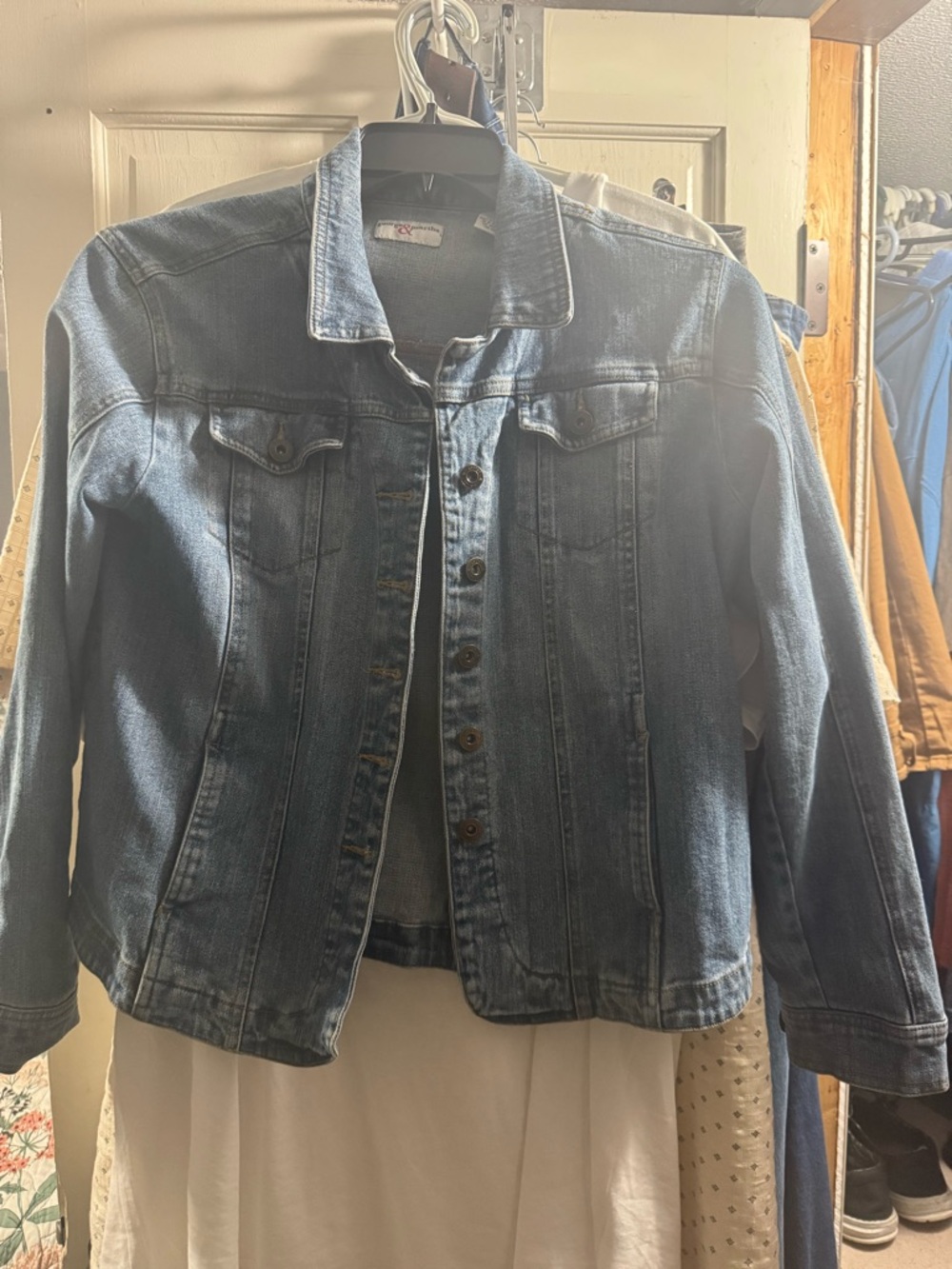 Women's Classic Medium Blue Denim Jacket - Casual Jean Coat